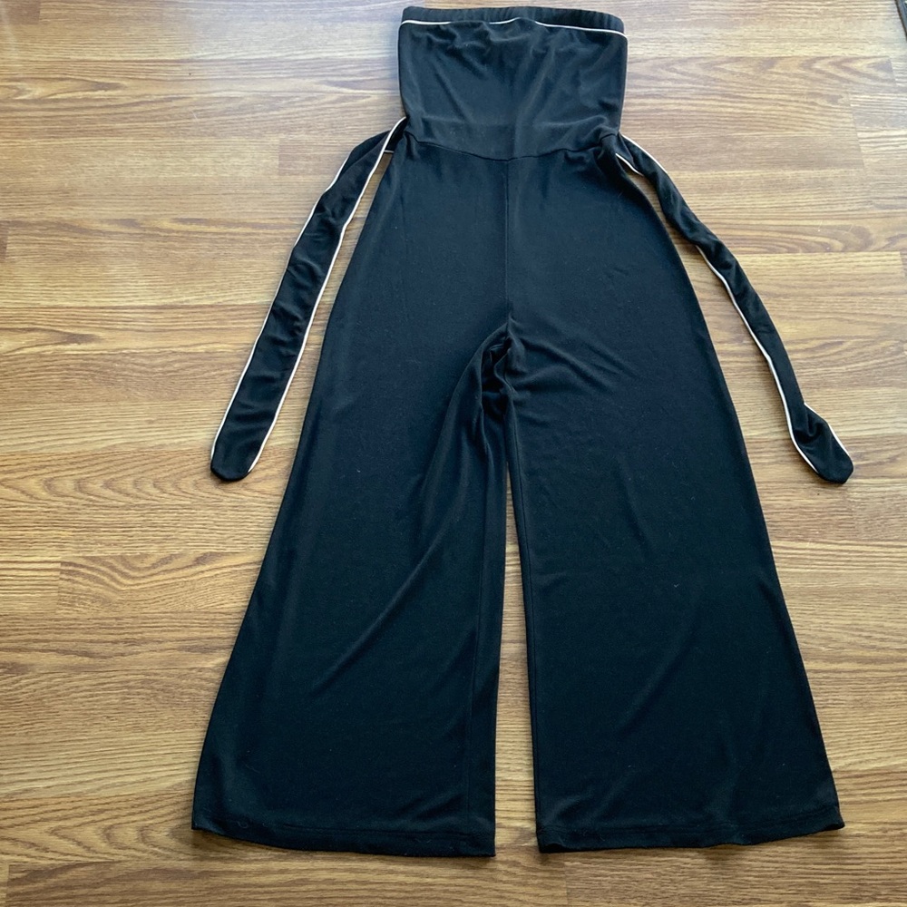 White House Black Market Strapless Black Jumpsuit